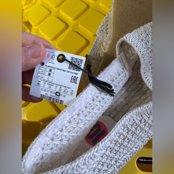 NWT ZARA ECRU WHITE FLAT MESH ESPADRILLES SHOES WITH CROCHET EFFECT - Picture 3 of 5